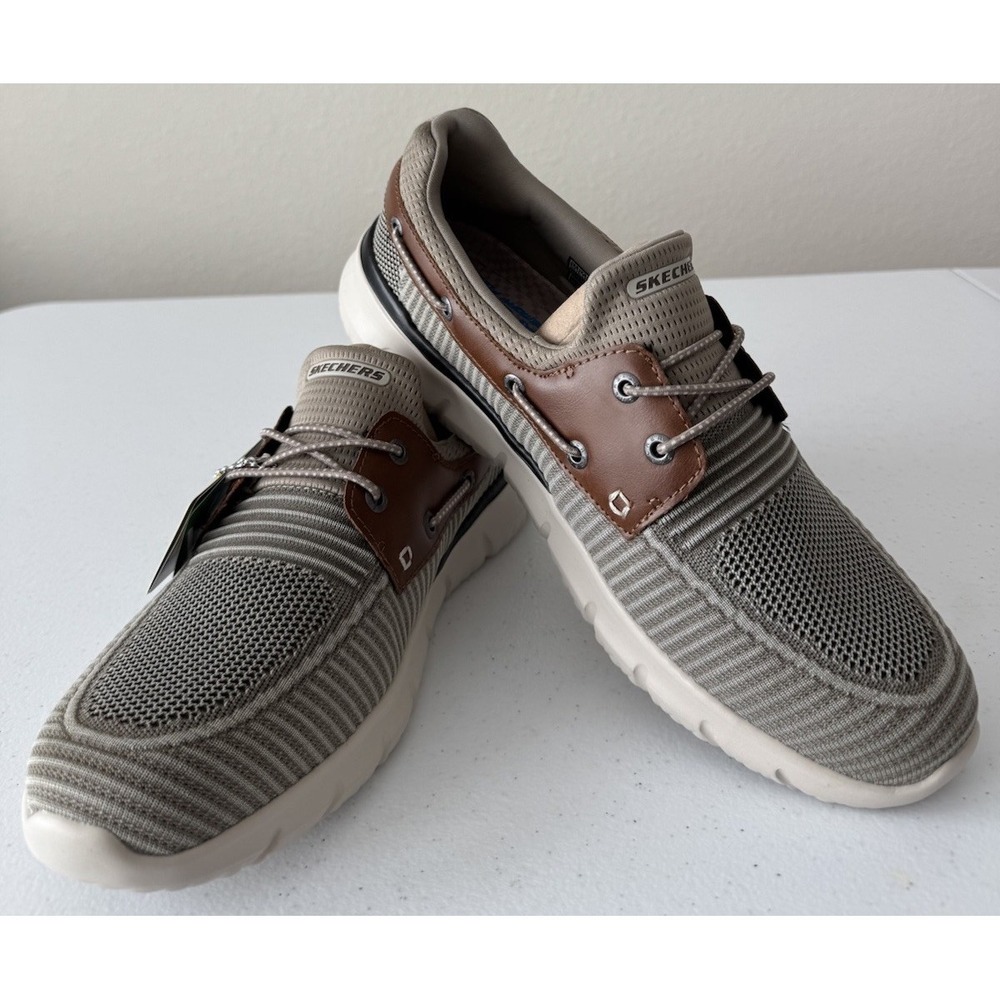 Skechers Men's Del Retto Clean Slate Slip On Walking Loafers Taupe Size 11.5 US